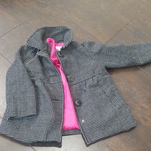 Toddler 3T peacoat black white Polk dots cute euc